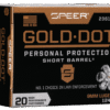 SPEER GOLD DOT HANDGUN AMMO